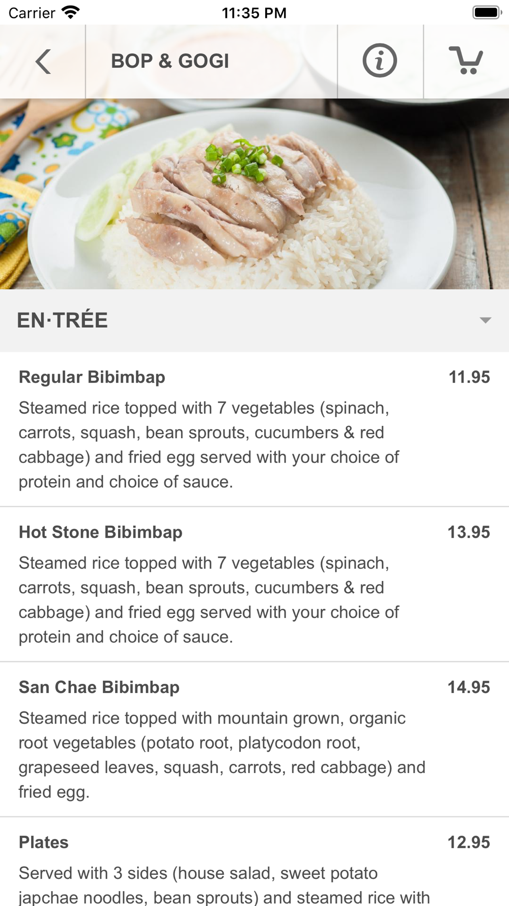 bop and gogi menu