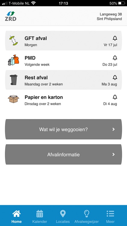 Afvalkalender ZRD by Opzet BV