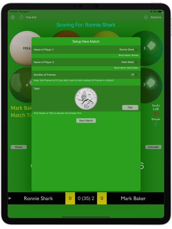 Snooker Score screenshot 2