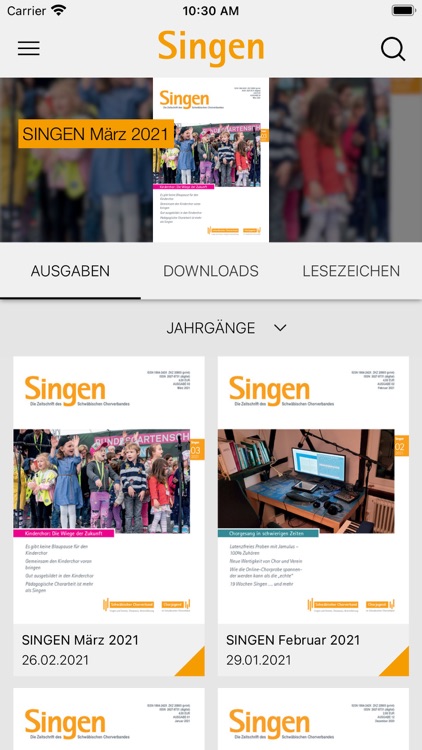 Zeitschrift SINGEN