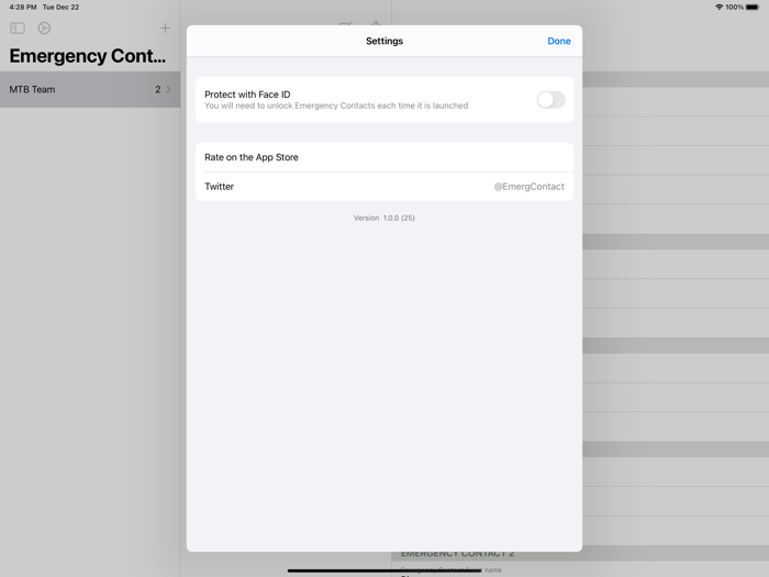 Emergency Contact List