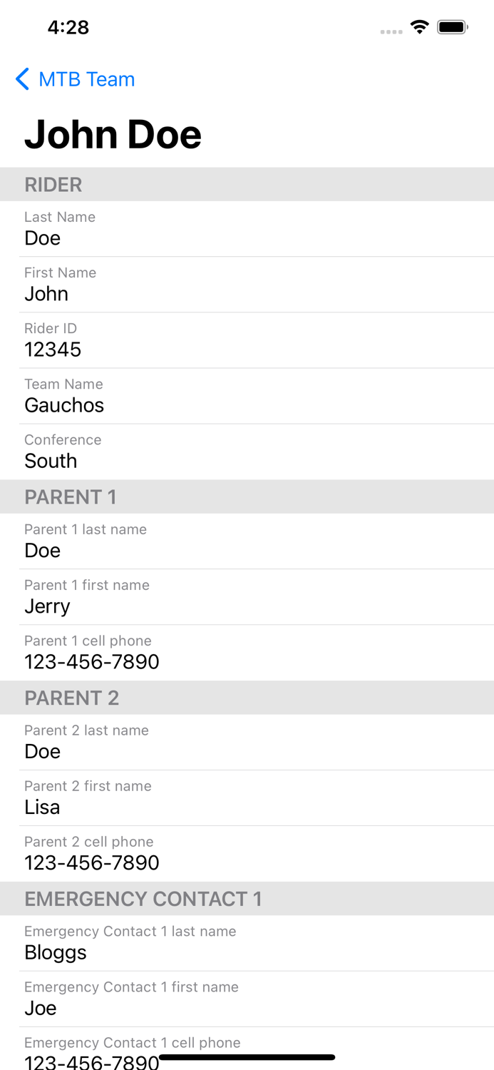 Emergency Contact List