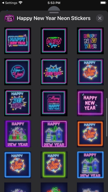 Happy New Year Neon Stickers screenshot-3