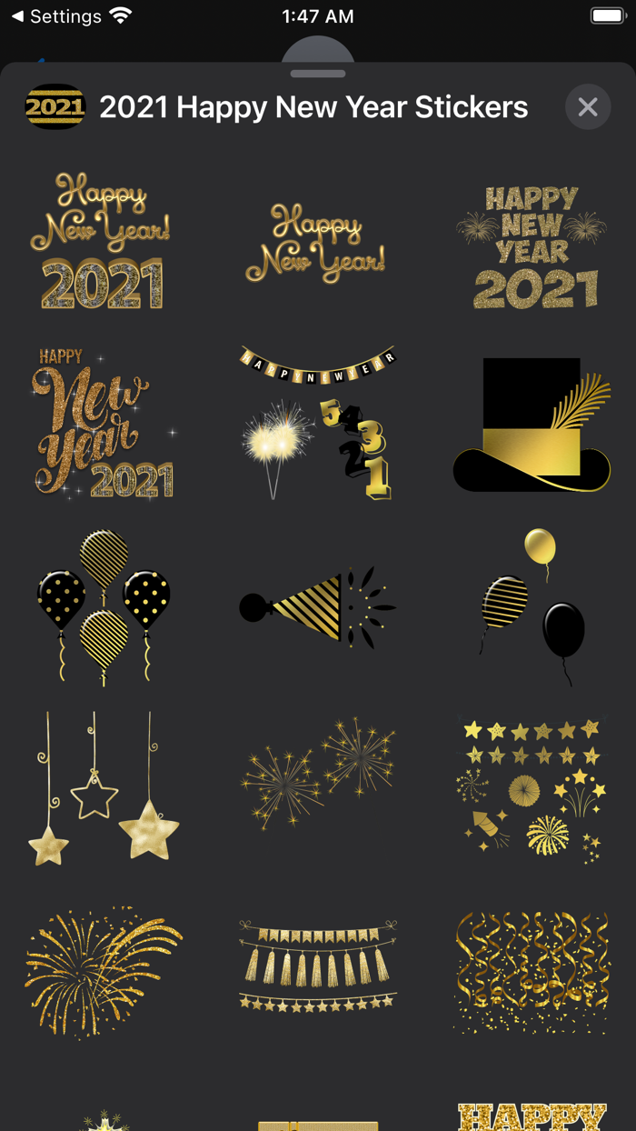 2021 Happy New Year Stickers