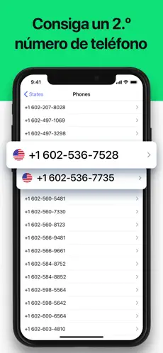 Screenshot 1 2Number - Llamadas y mensajes iphone