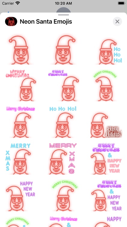 Neon Santa Emojis screenshot-6