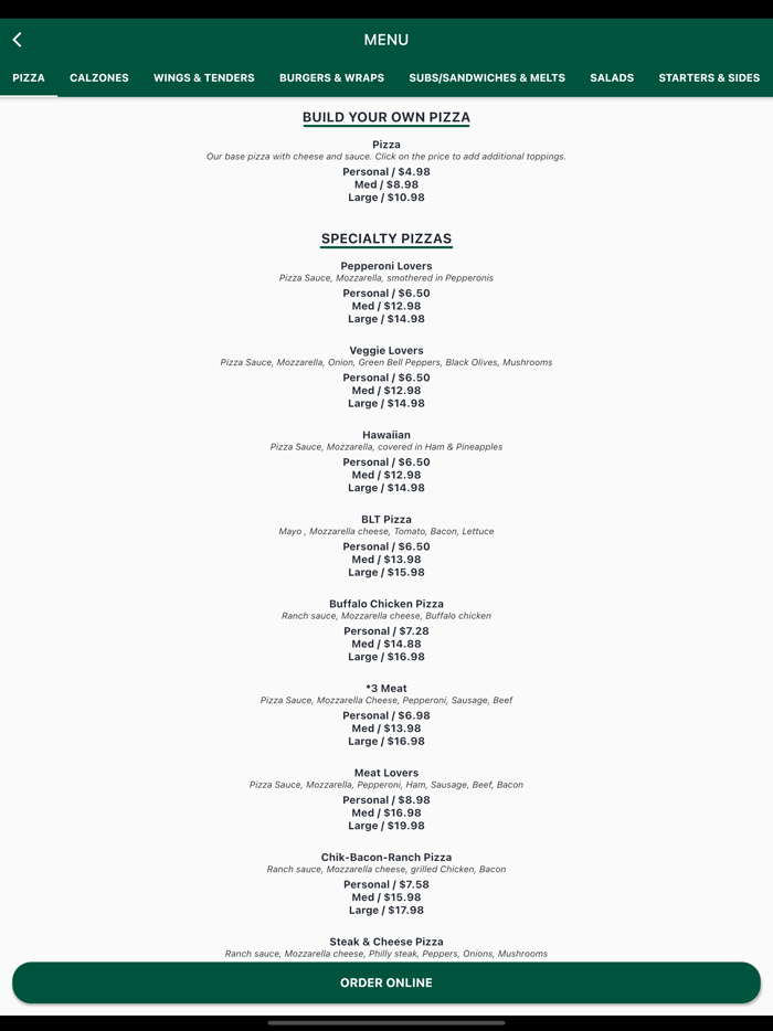 Mainstreet Pizza n Wings