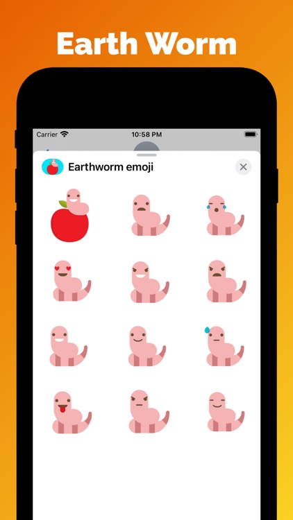 Earthworm emoji & stickers