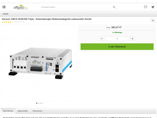 Offgridtec Onlineshop screenshot 3