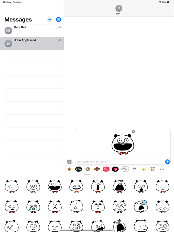 Panda faces stickers screenshot 2
