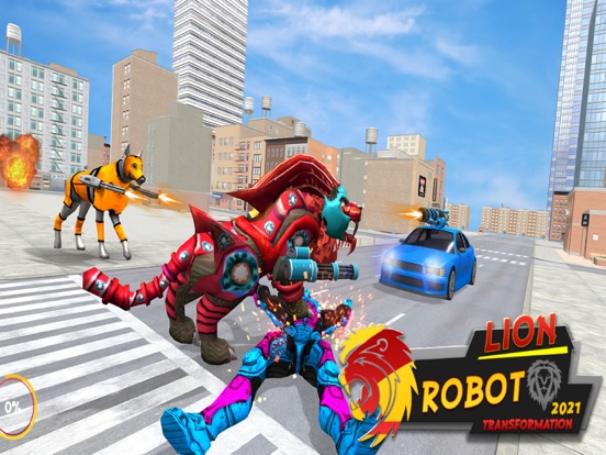 Lion Robot Transform Games screenshot 2