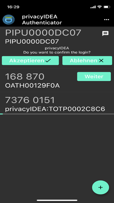 privacyIDEA Authenticator screenshot 2