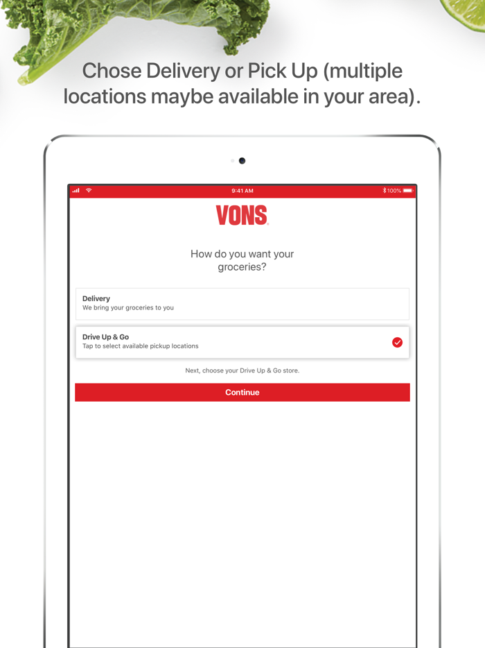 Vons Delivery  Pick Up
