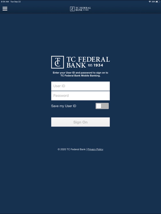 TC Federal Bank for iPad