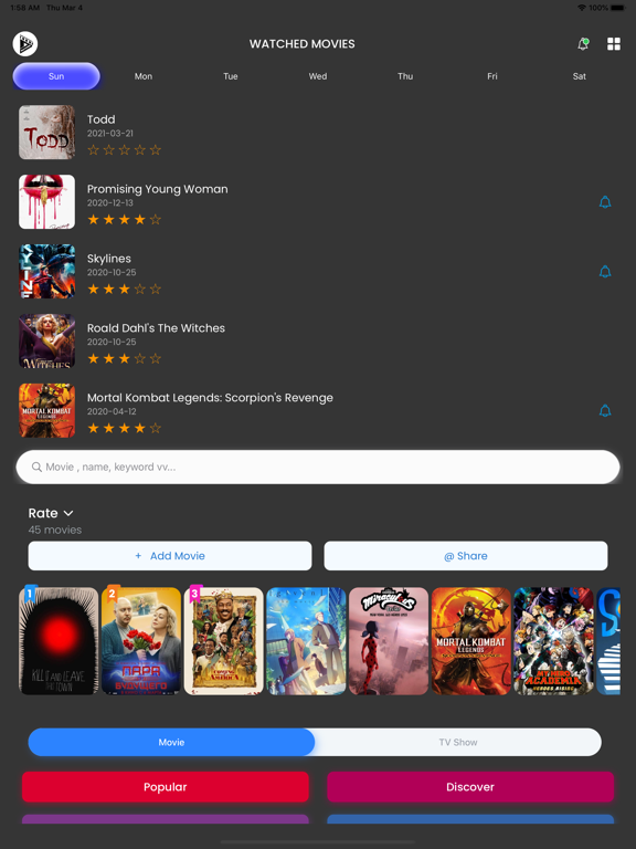 WATCHED - Multimedia Movie App WATCHED - Multimedia Movie App