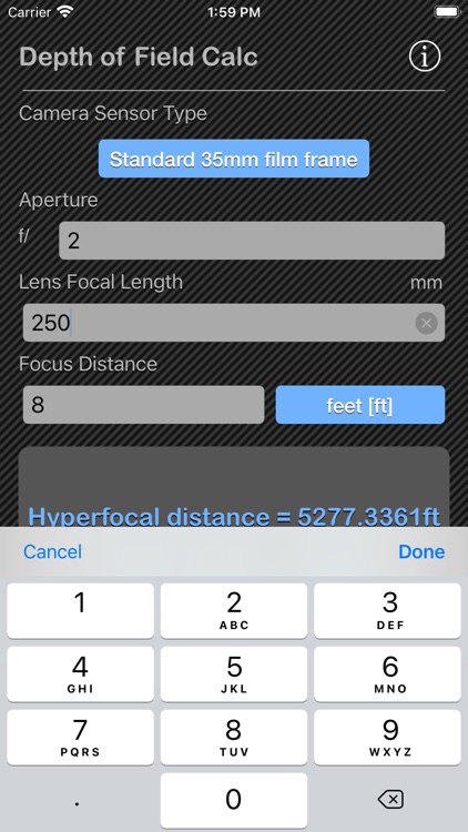 Depth of Field Calculator screenshot-3