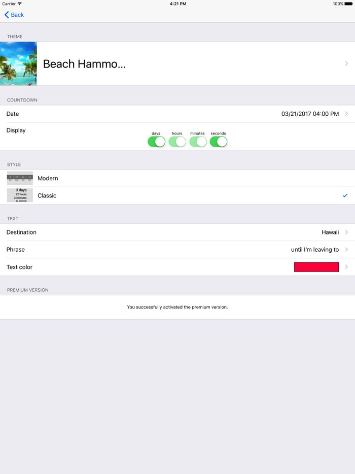 Holiday Countdown App
