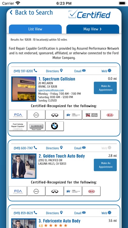 Auto Body Locator