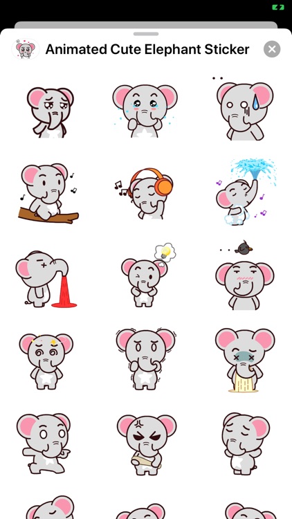 Animated Cute Elephant Sticker screenshot-3