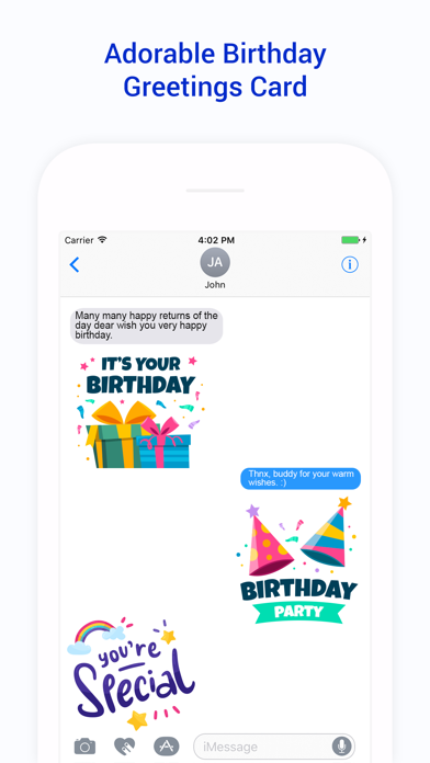 How to cancel & delete Adorable Birthday Greetings, Card - Stickers Pack from iphone & ipad 1