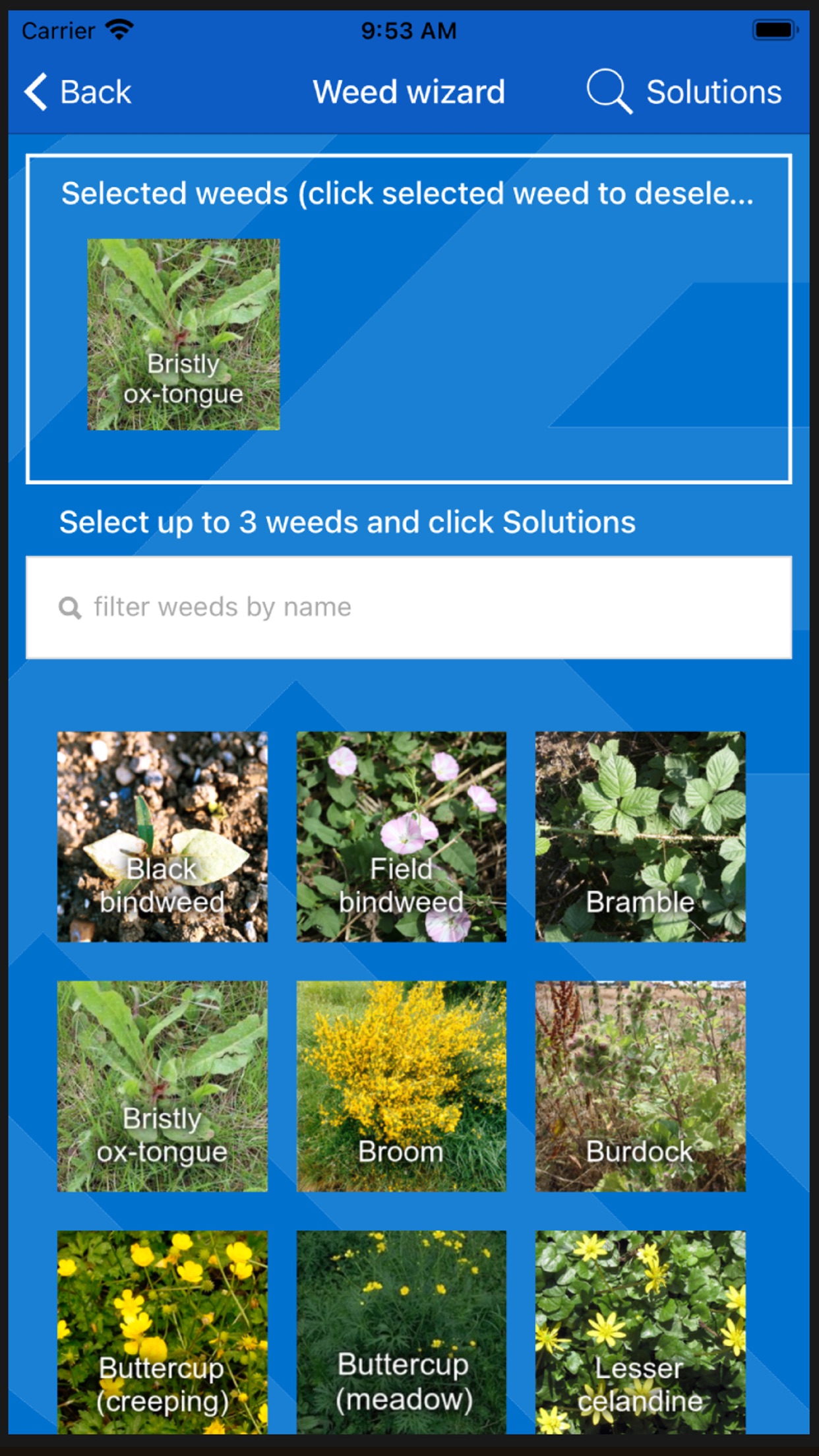 this app includes features such as a weed wizard to h