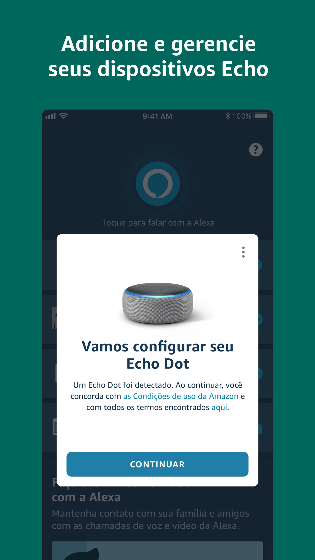 Screenshot do app Amazon Alexa