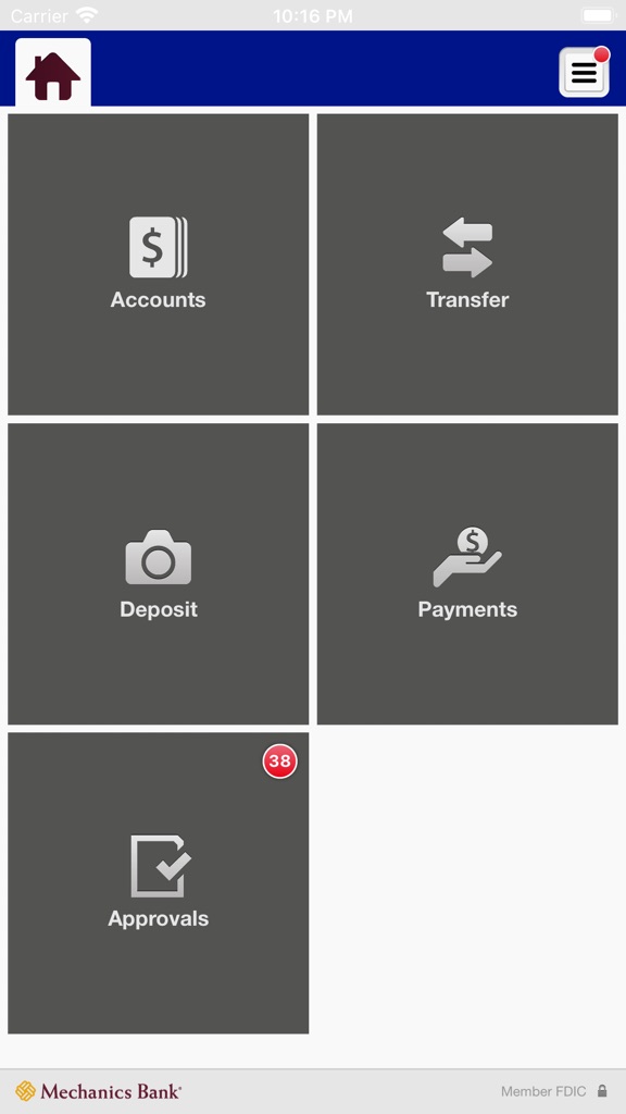 【图】Mechanics Bank Business Mobile(截图3) 【图】Mechanics Bank Business Mobile(截图3)