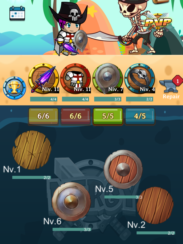 Mergy Merge RPG game heroes