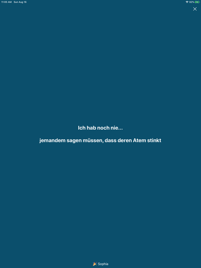 Ich habe noch nie...