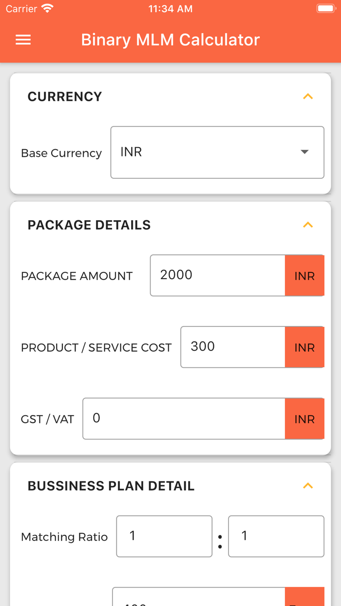 Binary MLM Calculator