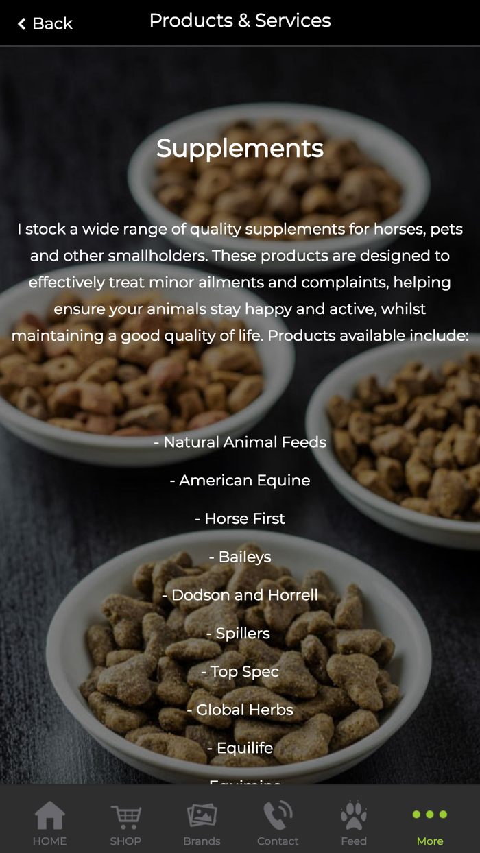 Collies Pet Food Supplies App