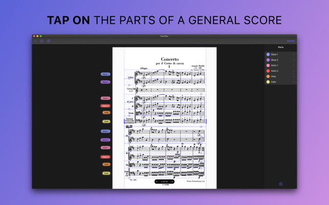 Partifier: extract score parts