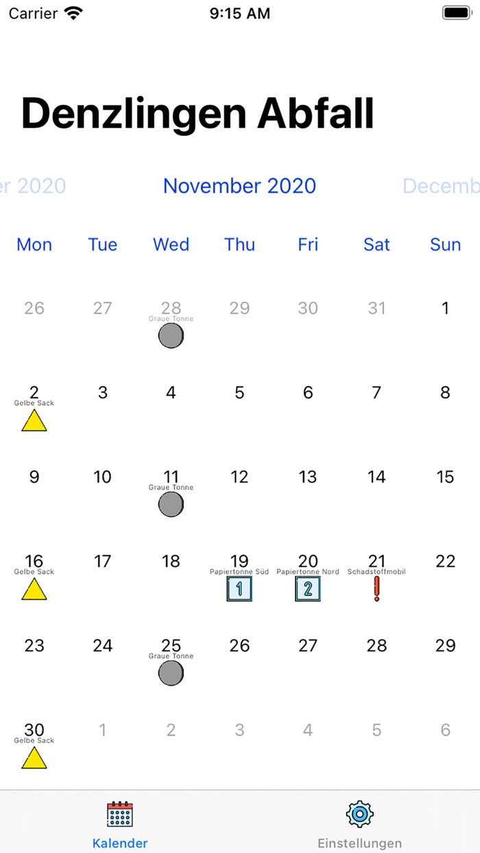 Denzlingen Abfallkalender