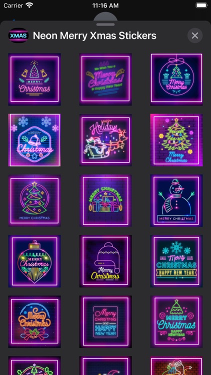 Neon Merry Xmas Stickers screenshot-4