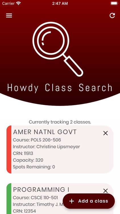 Howdy Class Search