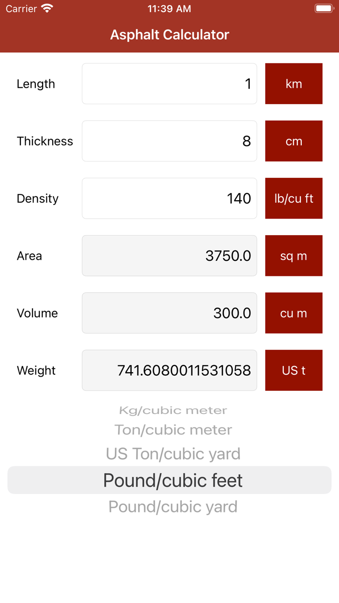 Asphalt Calculator