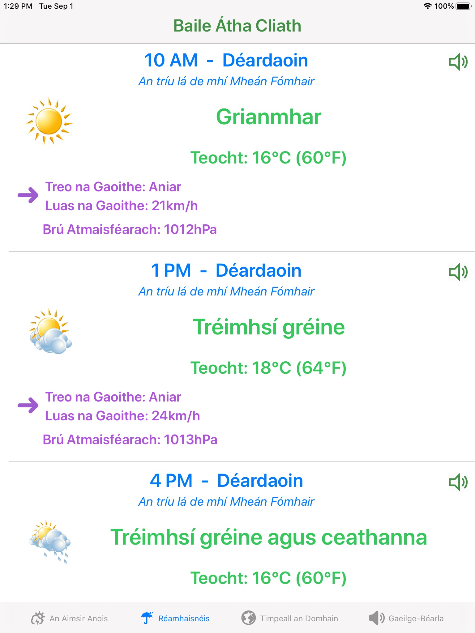 Aimsir - The Weather in Irish screenshot 2