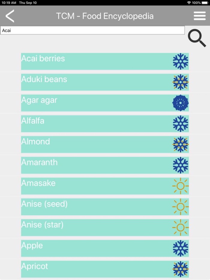 TCM Food Encyclopedia