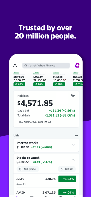 ‎Yahoo Finanzas Screenshot