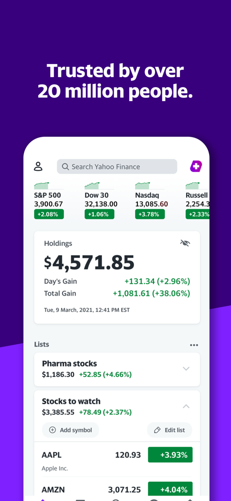 yahoo finance overview apple app store us