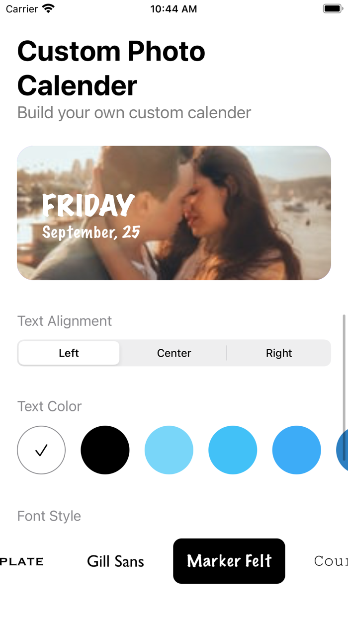 Color Photo Calendar Widget