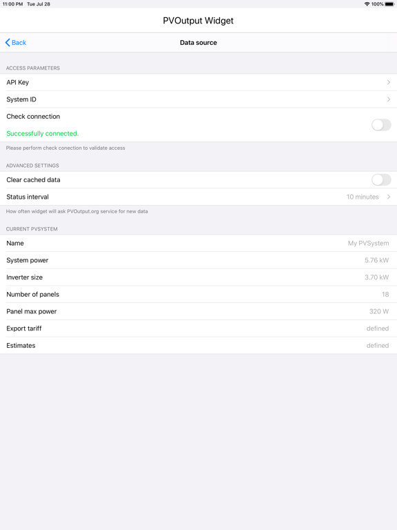 PV Output Widget screenshot 2