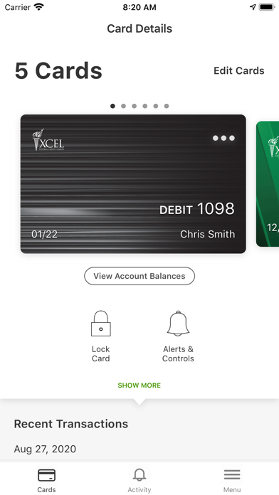 XCEL SmartCard screenshot 2