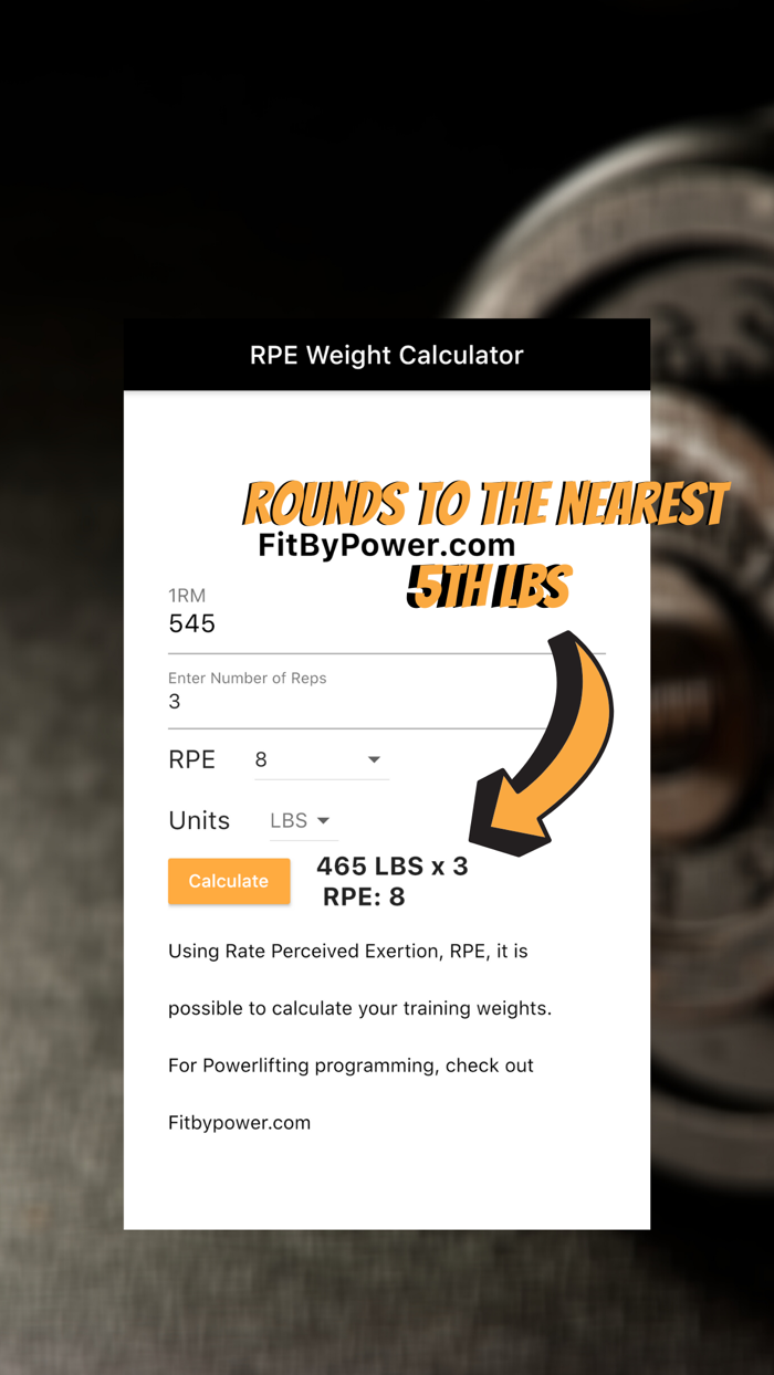 RPE Weight Calculator