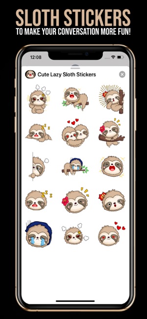 Cute Lazy Sloth Stickers(圖3)-速報App