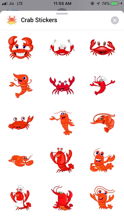 Crab Stickers Pack