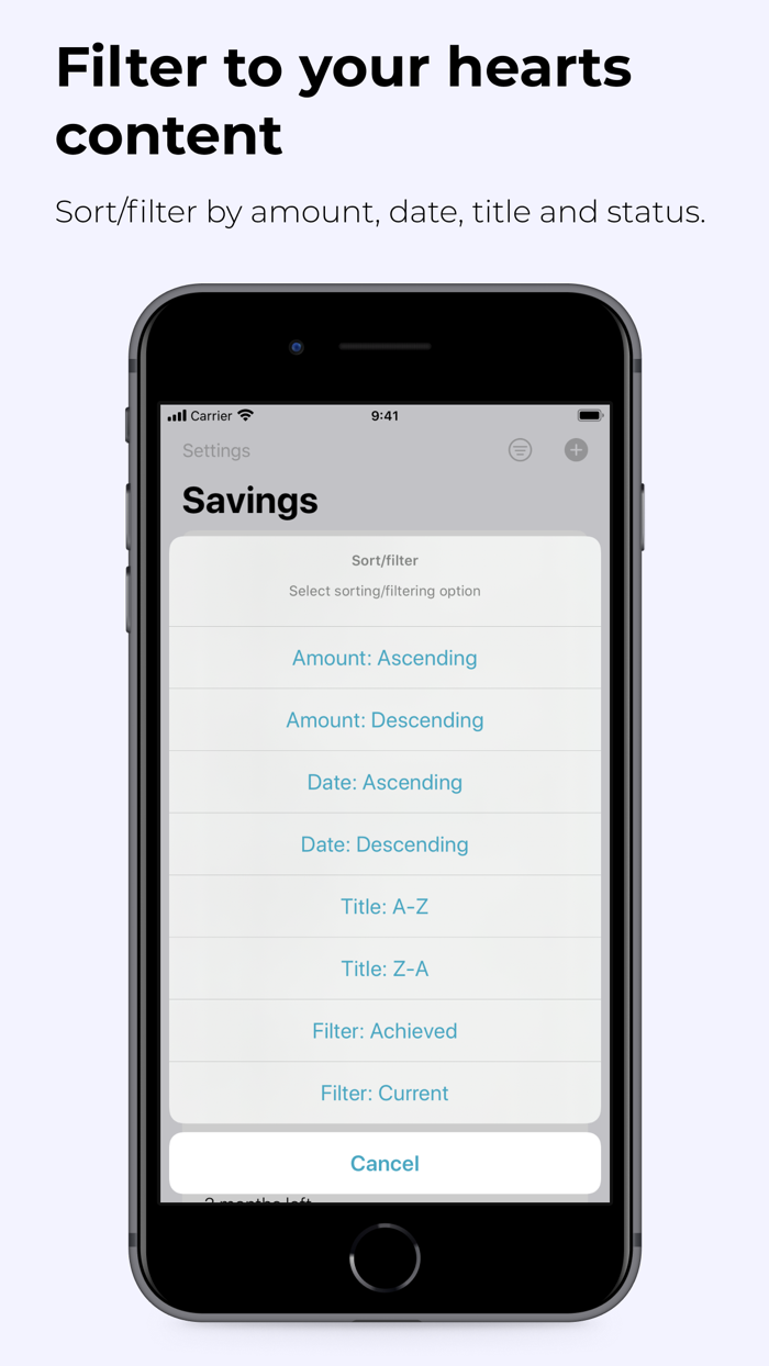 Savings - Savings Goals app