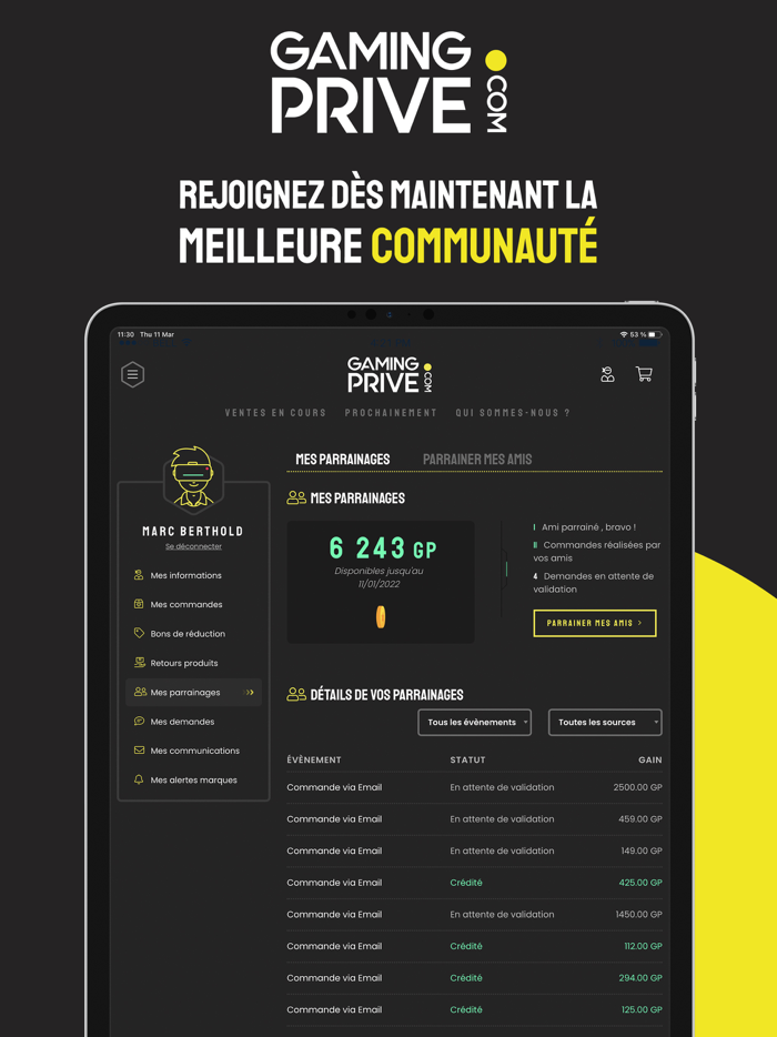 Gaming Privé - Ventes privées