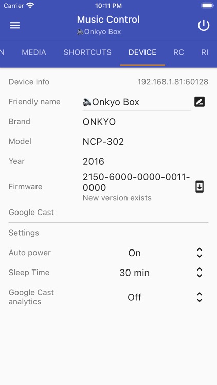 Enhanced Controller for Onkyo