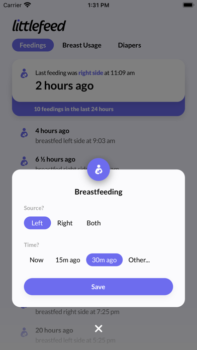 littlefeed - feed your baby screenshot 2